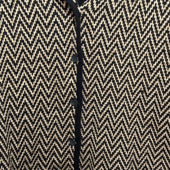 Norton Mcnaughton Womens Size M Chevron Button Down Sweater Jacket With Lining - Picture 2 of 7